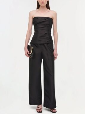 Simkhai Arden Pants in Black Taffeta